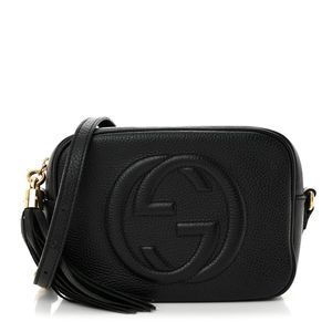 Pebbled Calfskin Small Soho Disco Bag Black Gucci